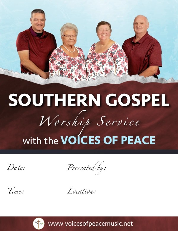 Voices of Peace Worship Service Poster Burgundy